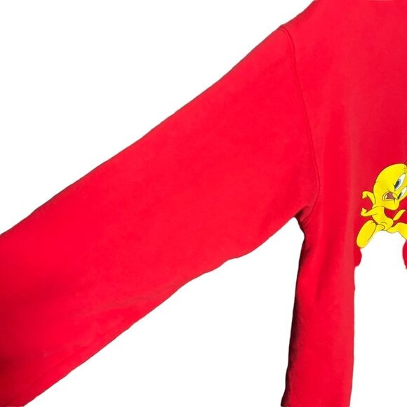 Looney Tunes Multi Characters Graphic Long Sleeve Pullover Red Sweatshirt Kids L - Picture 5 of 7